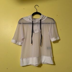 ELITE active wear white hooded shirt